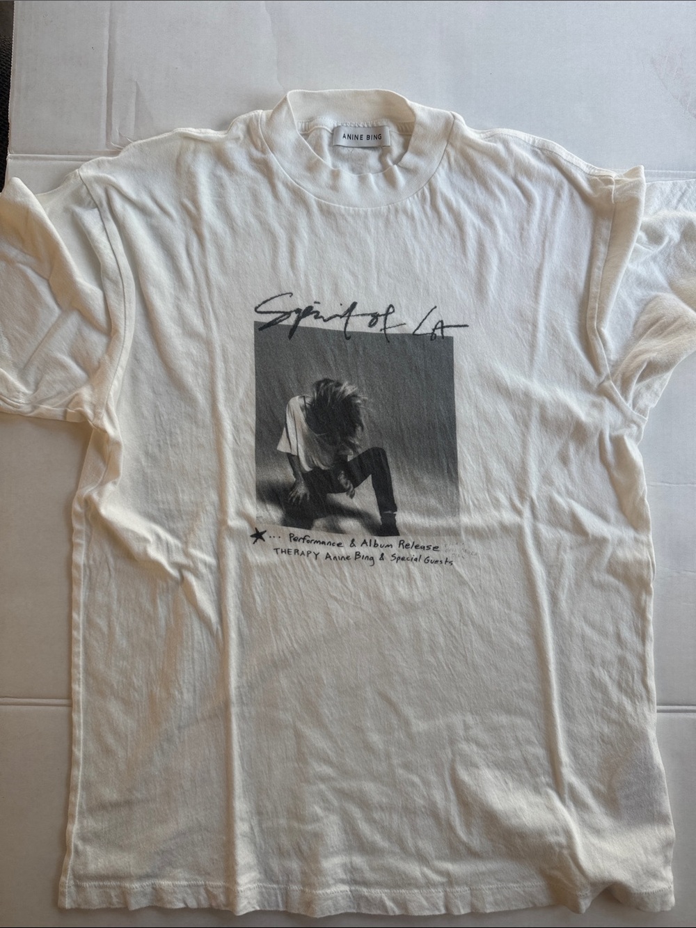 Anine Bing White 'Spirit of LA' Graphic Short Sleeve Tee